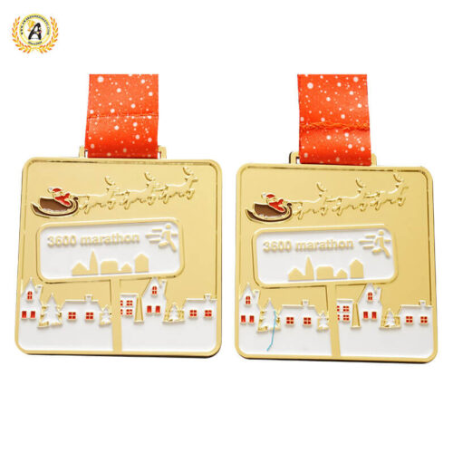 medallas de navidad corriendo