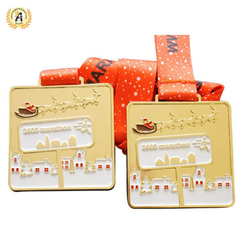 christmas running medals