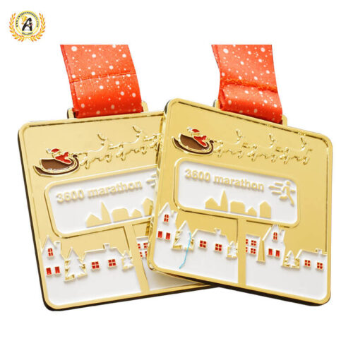 christmas running medals