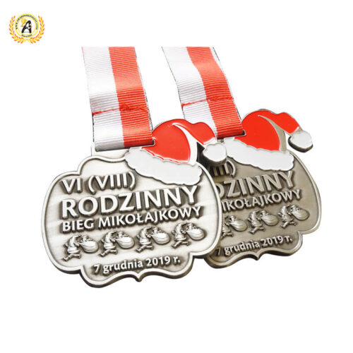 christmas running medals